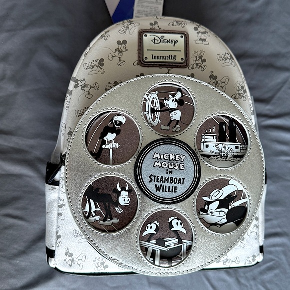Mickey Mouse Steamboat Willie Loungefly Mini Backpack – Disney100 - Picture 1 of 3